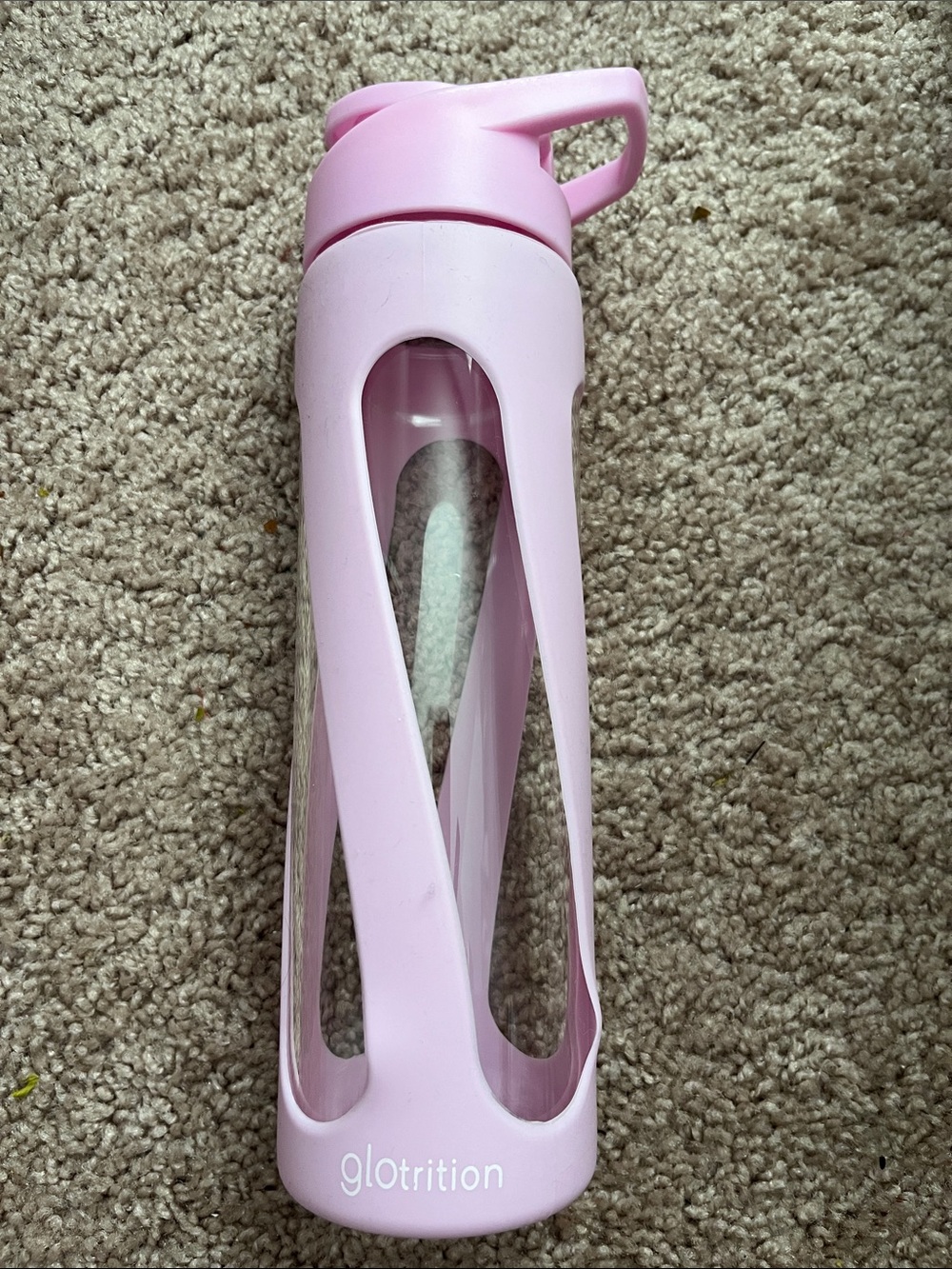 Glotrition Pink Glass Water Bottle with Silicone Sleeve